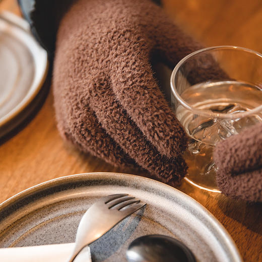 工装精选美式复古黑色金貂绒针织全指手套防风防寒保暖手袜男秋冬 商品图2