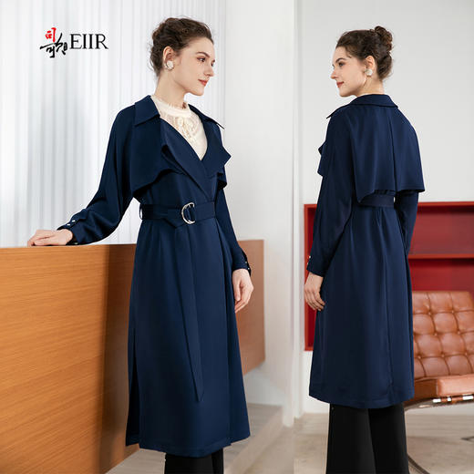 司歌时尚廓形中长风衣腰带秋女R901282X 商品图1