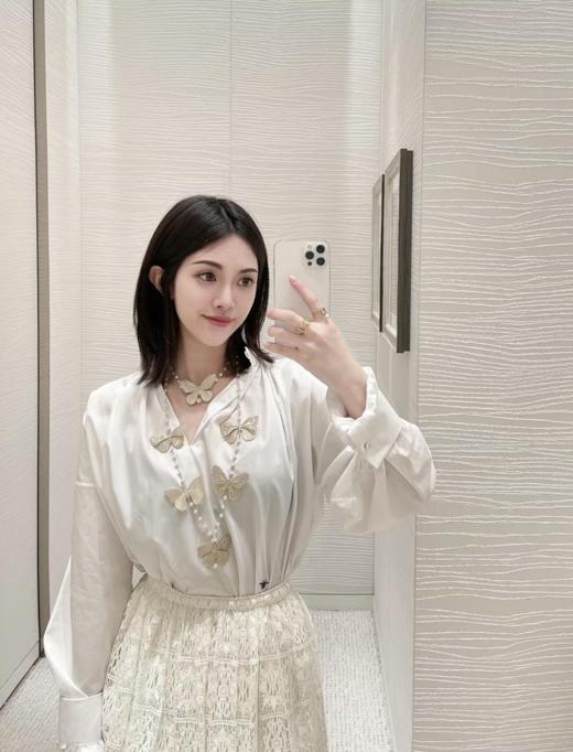 迪奥蝴蝶珍珠项链颈链金属浅金色（US*XTY） 商品图8