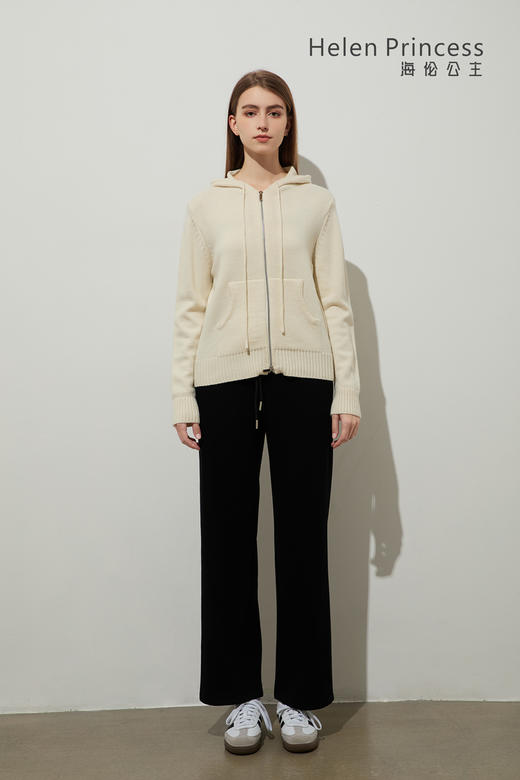 连帽抽绳针织开衫外套 商品图1