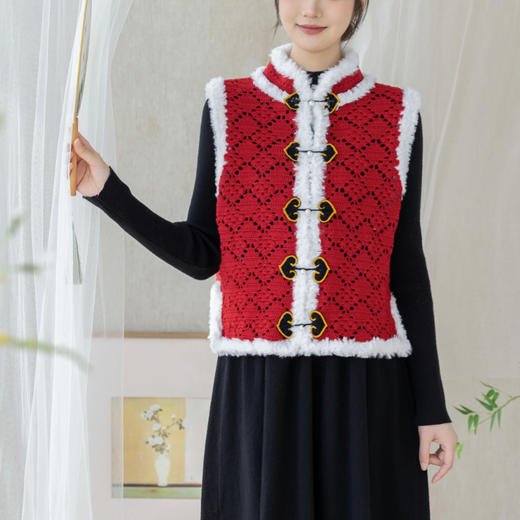 苏苏姐家婉秀唐装马甲手工DIY钩针羊毛衣服外套上衣毛线团材料包 商品图1