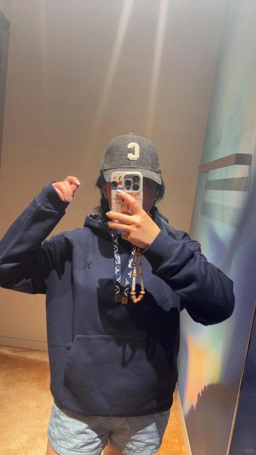 驴家24Fw秋冬新款胸口烫钻花绳印花连帽卫衣男女同款（U） 商品图3