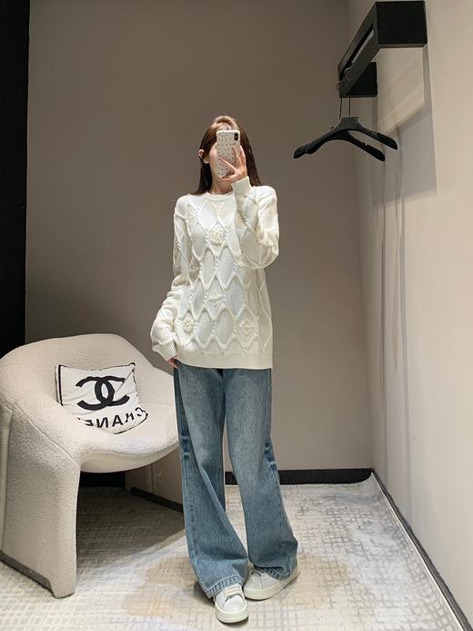 驴家24Fw秋冬新款绞花针织绵羊毛混纺套头衫（UY*DQJB) 商品图3