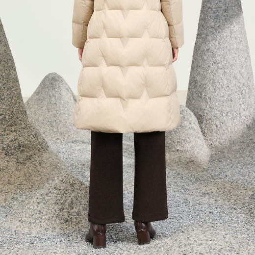 半身缘女裤 冬季保暖透气蚕丝羊绒直筒休闲裤244102E10302613 商品图4