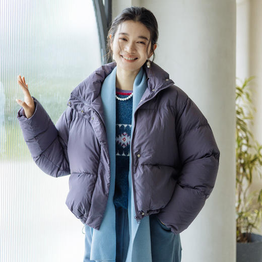 绽放旅行女装825朵/秋冬羊驼羊毛经典圆领撞色提花保暖套头毛衣 商品图1
