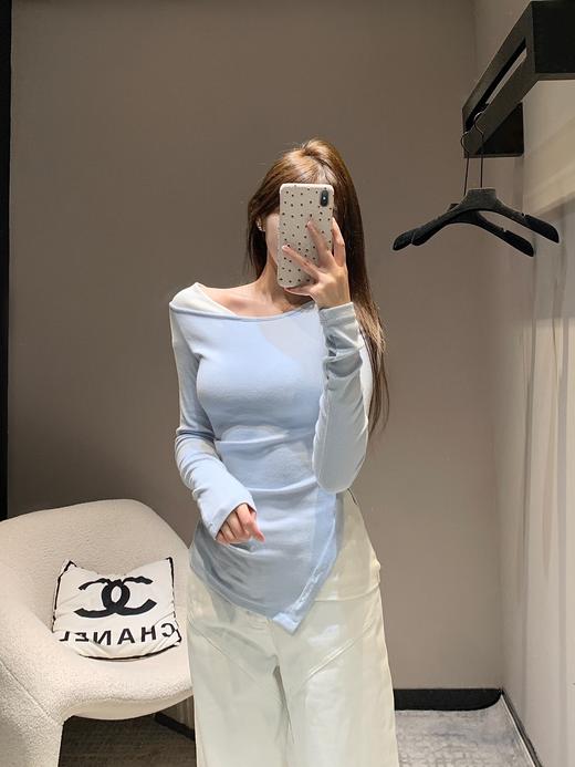 24Fw秋冬新款不规则假两件长袖T恤（UY*） 商品图13