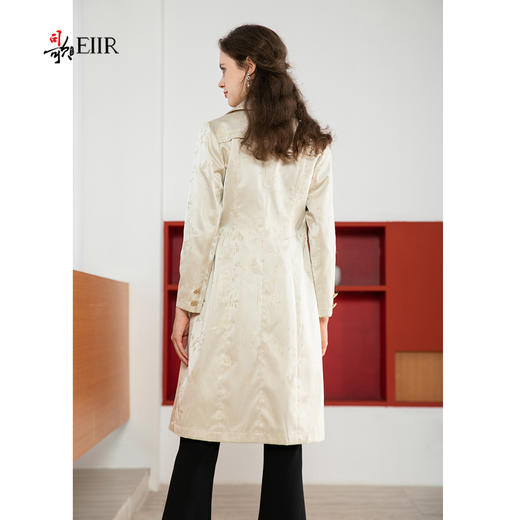 司歌缎面国风风衣单排扣长袖秋R901239X 商品图2