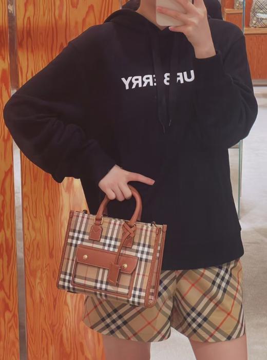 巴家 新迷你棕色格纹 芙蕾雅托特包（UB*CB） 商品图5