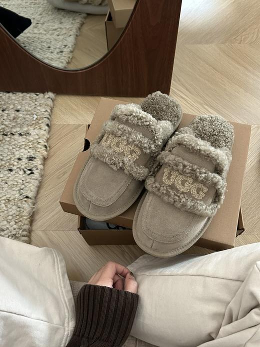 UGG雪地靴平底刺绣拖鞋毛绒半拖（UX*XR） 商品图13