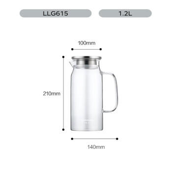 乐扣乐扣（LOCK&LOCK）凉水壶耐热玻璃泡茶柠檬水果水杯子带把家用大容量玻璃茶水杯1.2L 商品图4
