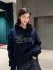 Gucci海军蓝刺绣连帽卫衣 商品缩略图1