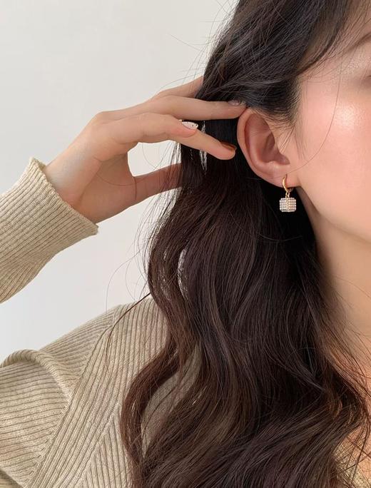 小众品牌小米珠方糖925银针脱敏耳环 商品图4