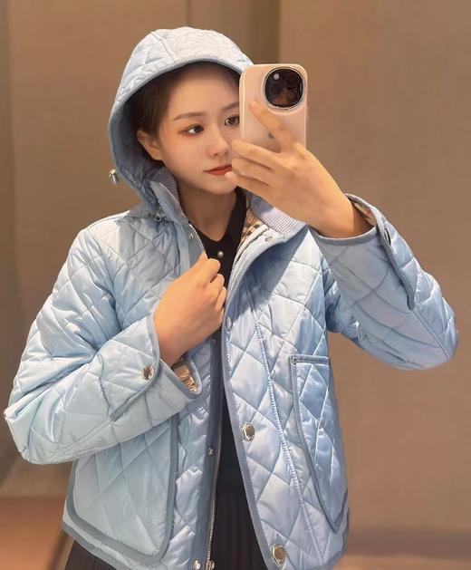 巴家 灯芯绒领拼接绗缝菱格连帽棉衣外套（UY*GH215） 商品图9