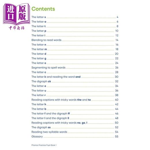 预售 【中商原版】My Letters and Sounds Phonics Practice Book 1 Phase 2 我的字母和声音 自然拼读练习册1 英文原版有答案 4-5岁 商品图2