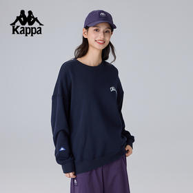 Kappa卡帕背靠背运动卫衣女新款刺绣圆领针织套头衫休闲上衣男士K0FW2WT18