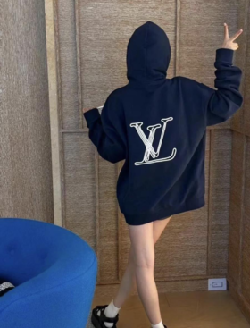 驴家秋冬卫衣单品海军蓝真的太帅了男女不挑身型（U）