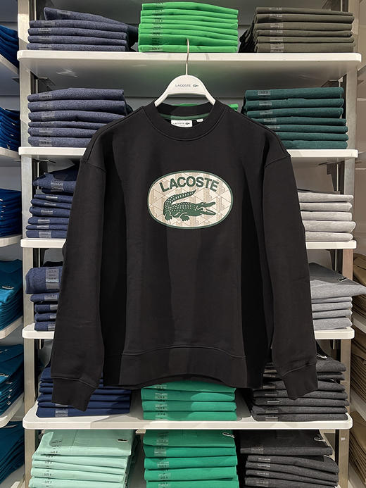 Lacoste/法国鳄鱼 男士圆领刺绣小标纯棉宽松长袖卫衣 SH2524 商品图1