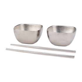 【纯钛筷子/碗】希诺纯钛饭碗筷子夫妻家用餐具高档结婚回礼双人情侣碗筷礼盒套装