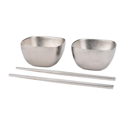 【纯钛筷子/碗】希诺纯钛饭碗筷子夫妻家用餐具高档结婚回礼双人情侣碗筷礼盒套装 商品图0