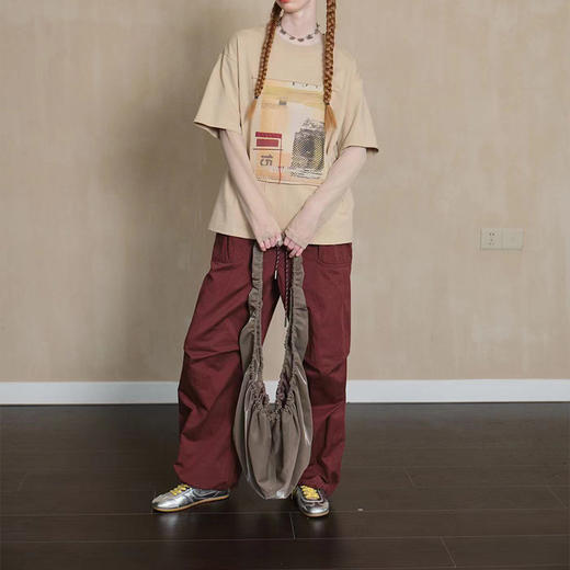 【顺丰包邮】14203设计感棉质宽松工装束脚阔腿裤女51208 商品图3