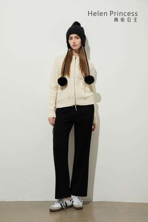 连帽抽绳针织开衫外套 商品图0