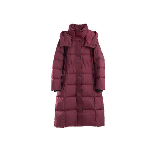 绽放886朵/飒美羽绒服90白鹅绒女系带连帽过膝长款石墨烯保暖外套 商品图3