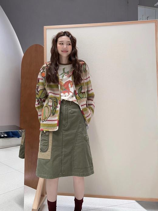 GARC*N24FW秋冬新款豌豆提花拉链针织连帽外套（UY*DQJB） 商品图8