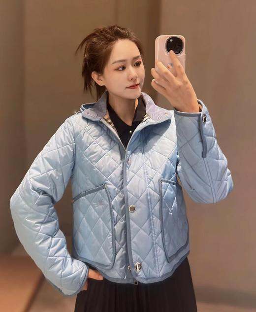 巴家 灯芯绒领拼接绗缝菱格连帽棉衣外套（UY*GH215） 商品图7