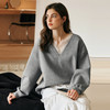 OLrain欧芮儿法式V领卫衣女冬季2024新款别致蕾丝宽松套头衫薄款 商品缩略图1