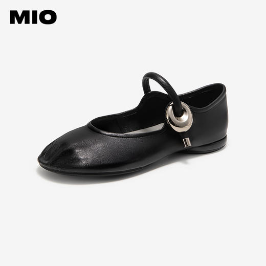 MIO米奥时尚甜美玛丽珍鞋羊皮革圆头皮带扣浅口单鞋M251400009 商品图1