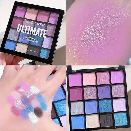 【缤纷16色！眼影搭配如画】炫彩缤纷16色眼影哑光珠光蓝色妖姬欧美彩妆初学者眼影盘。ry 商品图1