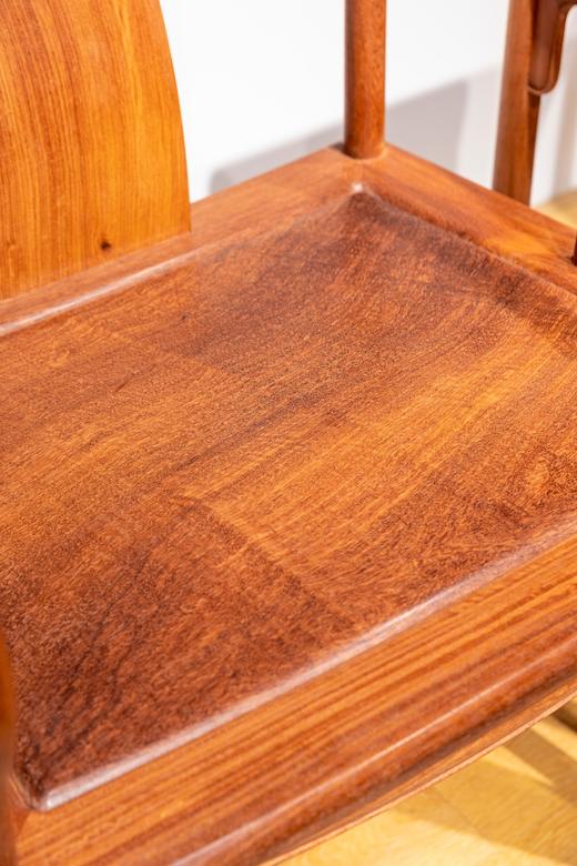 红桥红  家具严选  缅甸花梨（大果紫檀）【宝蕴楼扇形 南官帽椅三件套】 商品图4