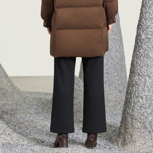 半身缘女裤 冬季保暖透气蚕丝羊绒直筒休闲裤244102E10302613 商品图2