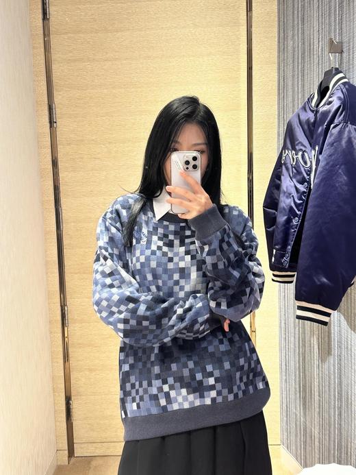 驴家24Fw秋冬新款马赛克渐变棋盘格Monogram花㚏针织毛衣男女同款（UY*DQJB） 商品图8
