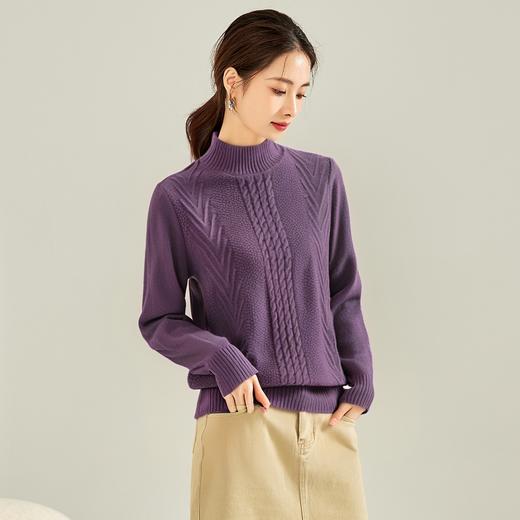 罗蒙女士针织衫秋冬经典半高领舒适百搭套头女毛衣休闲通勤 商品图4