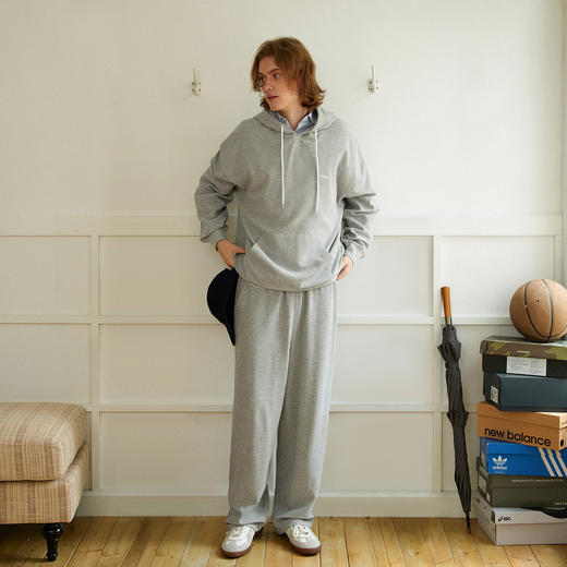 714street假两件华夫格卫裤男2025年春季新款长裤内裤外漏休闲裤 商品图3