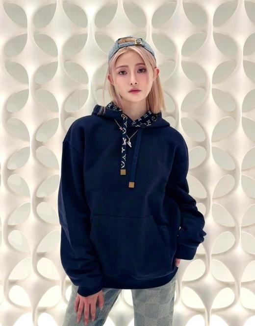 驴家24Fw秋冬新款胸口烫钻花绳印花连帽卫衣男女同款（U） 商品图6