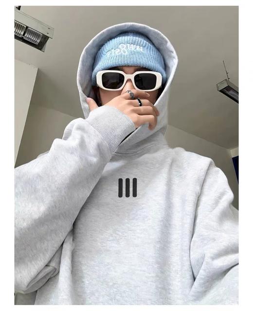 FOGFEAROFGODESSENTIALS联名三杠硅胶印花重磅高街短袖情侣款连帽卫衣男女同款（UY*BG) 商品图4