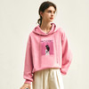 OLrain欧芮儿法式连帽卫衣女冬季2024年新款粉色印花珠片刺绣上衣 商品缩略图1