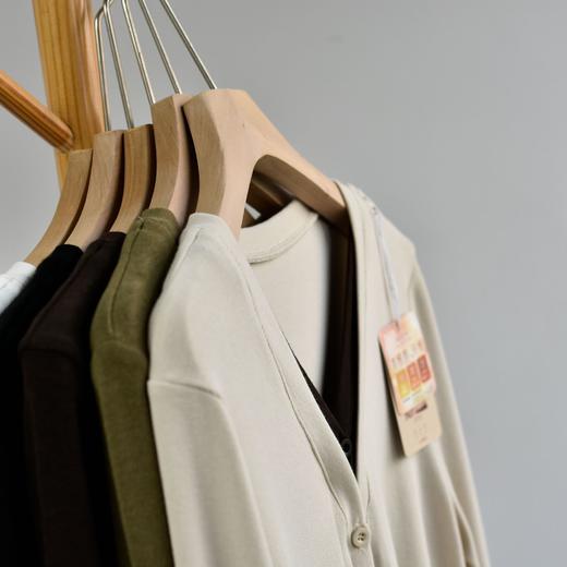 丁摩 【撞色天鹅衫】新款美雅碧棉v领假两件撞色针织开衫打底衫上4ZF-120902 商品图3