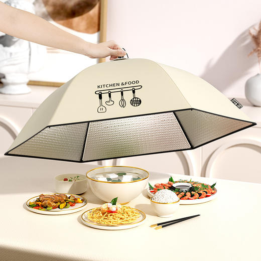 【精选】冬季防尘防虫加厚保温可折叠菜罩  餐桌罩坚固耐用轻松收纳不占地 商品图10