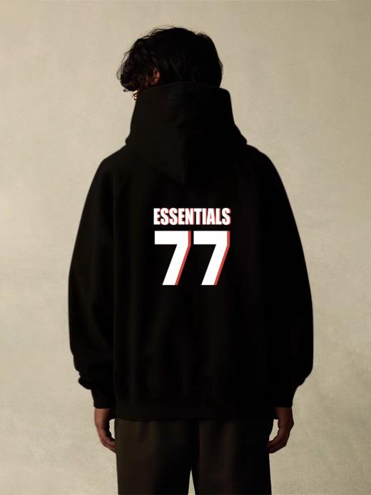 FOGFEAROFGODESSENTIALS新款77字母重磅高街短袖情侣款连帽卫衣男女同款（UY*BG) 商品图4