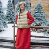 绽放旅行女装853朵/闲适连衣裙秋冬色织亚麻圆领长袖茧型显瘦裙子 商品缩略图2