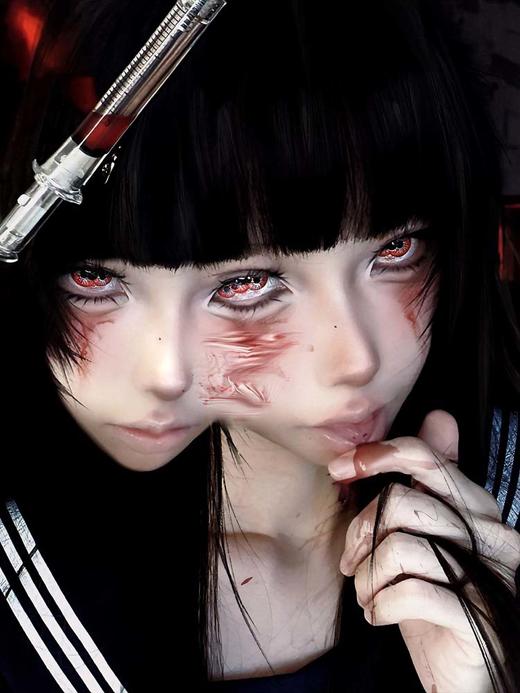 ninamind  半年抛 生灵中邪（重瞳子红） 直径14.5mm着色14.2mm 商品图0