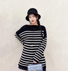 迪奥24新品刺绣织带羊毛呢盆帽头围5558cm（UT*COCO）