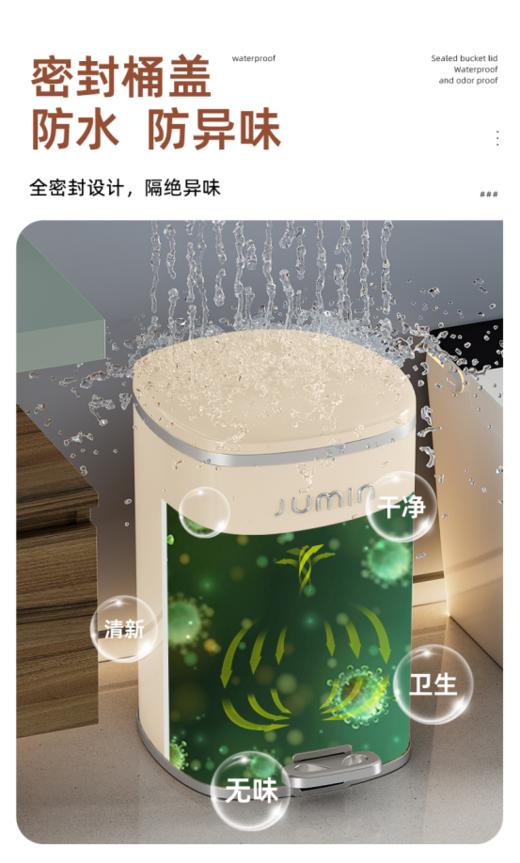 高品质 🌟【家居必备】大容量脚踩式垃圾桶🔥打造整洁家居🗑️大放价！简约线条，时尚色彩，😍轻松融入你的家居风格，而且可以容纳很多垃圾🔥 商品图3