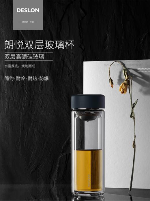 【德世朗DESLON玻璃杯】巨实用的玻璃杯 👉精选耐用耐温材质 👏手感舒适，容量合适办公、🌸居家、出门都好带，喝热水热茶都稳啦~ 商品图0