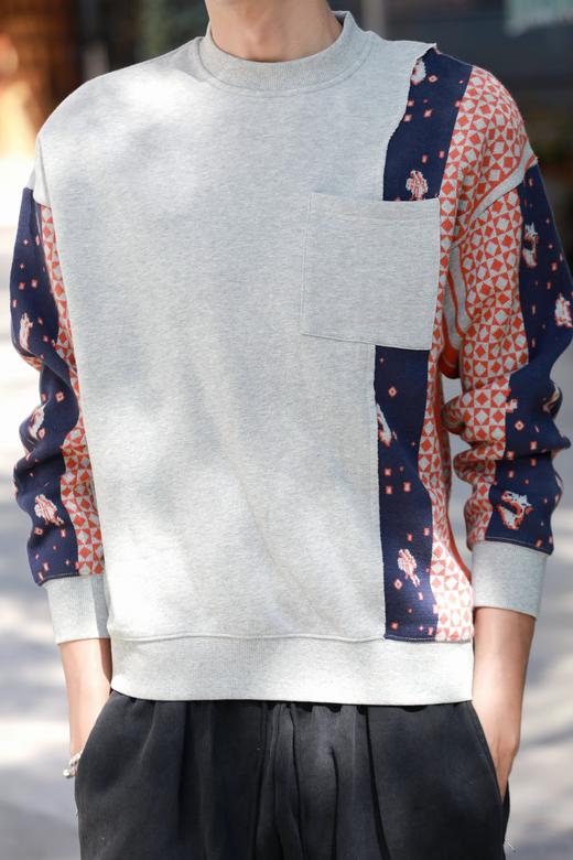 W33396481拼接休闲圆领卫衣 商品图1