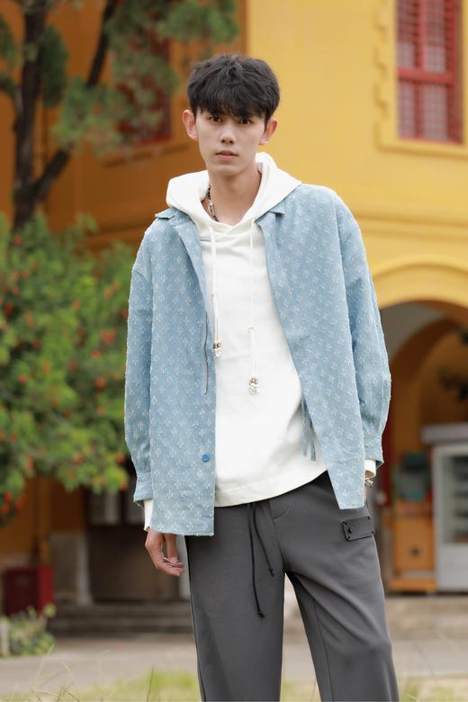 W332425185磨破肌理衬衫外套 商品图2