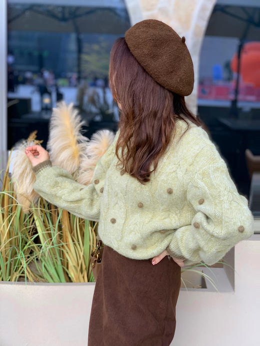 【百图lulu定制】【香草毛衣】复古文艺  竖向绞花毛衣 商品图2